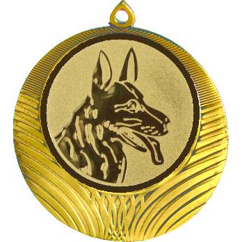 Медаль №580-8 (Выставки собак (собаководство), диаметр 70 мм (Медаль цвет золото плюс жетон для вклейки) Место для вставок: обратная сторона диаметр 64 мм)
