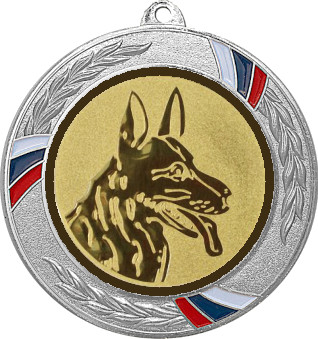 Медаль №580-1285 (Собаководство, диаметр 70 мм (Медаль цвет серебро плюс жетон для вклейки) Место для вставок: обратная сторона диаметр 60 мм)