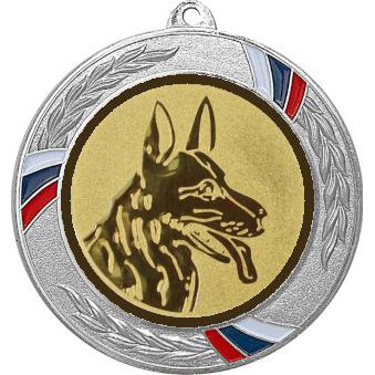 Медаль №580-1285 (Выставки собак (собаководство), диаметр 70 мм (Медаль цвет серебро плюс жетон для вклейки) Место для вставок: обратная сторона диаметр 60 мм)