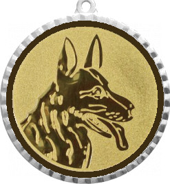 Медаль №580-8 (Собаководство, диаметр 70 мм (Медаль цвет серебро плюс жетон для вклейки) Место для вставок: обратная сторона диаметр 64 мм)