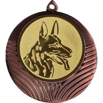 Медаль №580-8 (Выставки собак (собаководство), диаметр 70 мм (Медаль цвет бронза плюс жетон для вклейки) Место для вставок: обратная сторона диаметр 64 мм)
