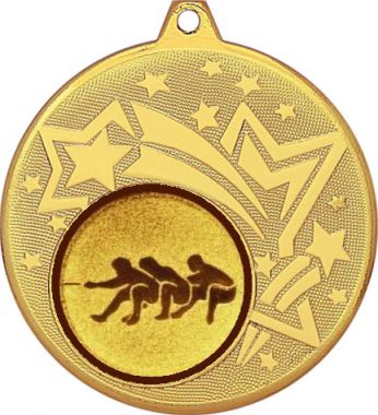 Медаль №581-1274 (Перетягивание каната, диаметр 45 мм (Медаль цвет золото плюс жетон для вклейки) Место для вставок: обратная сторона диаметр 40 мм)