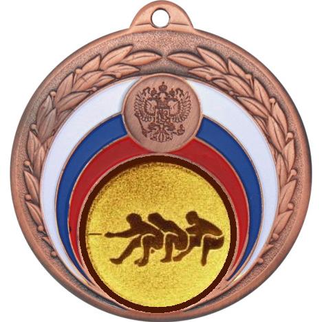 Медаль №581-196 (Перетягивание каната, диаметр 50 мм (Медаль цвет бронза плюс жетон для вклейки) Место для вставок: обратная сторона диаметр 45 мм)