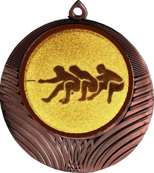 Медаль №581-8 (Перетягивание каната, диаметр 70 мм (Медаль цвет бронза плюс жетон для вклейки) Место для вставок: обратная сторона диаметр 64 мм)