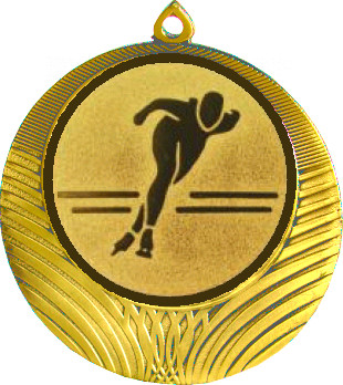 Медаль №582-8 (Конькобежный спорт, диаметр 70 мм (Медаль цвет золото плюс жетон для вклейки) Место для вставок: обратная сторона диаметр 64 мм)