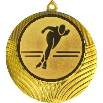 Медаль №582-8 (Конькобежный спорт, диаметр 70 мм (Медаль цвет золото плюс жетон для вклейки) Место для вставок: обратная сторона диаметр 64 мм)