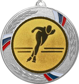 Медаль №582-1285 (Конькобежный спорт, диаметр 70 мм (Медаль цвет серебро плюс жетон для вклейки) Место для вставок: обратная сторона диаметр 60 мм)