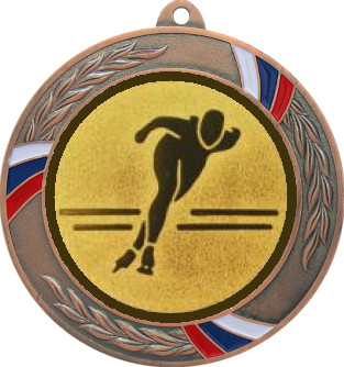 Медаль №582-1285 (Конькобежный спорт, диаметр 70 мм (Медаль цвет бронза плюс жетон для вклейки) Место для вставок: обратная сторона диаметр 60 мм)