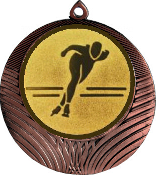 Медаль №582-8 (Конькобежный спорт, диаметр 70 мм (Медаль цвет бронза плюс жетон для вклейки) Место для вставок: обратная сторона диаметр 64 мм)
