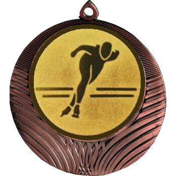 Медаль №582-8 (Конькобежный спорт, диаметр 70 мм (Медаль цвет бронза плюс жетон для вклейки) Место для вставок: обратная сторона диаметр 64 мм)