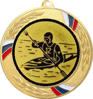 Медаль №583-1285 (Гребля, диаметр 70 мм (Медаль цвет золото плюс жетон для вклейки) Место для вставок: обратная сторона диаметр 60 мм)