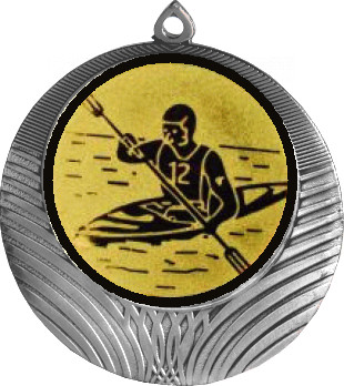 Медаль №583-8 (Гребля, диаметр 70 мм (Медаль цвет серебро плюс жетон для вклейки) Место для вставок: обратная сторона диаметр 64 мм)