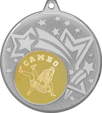 Медаль №584-1274 (Самбо, диаметр 45 мм (Медаль цвет серебро плюс жетон для вклейки) Место для вставок: обратная сторона диаметр 40 мм)