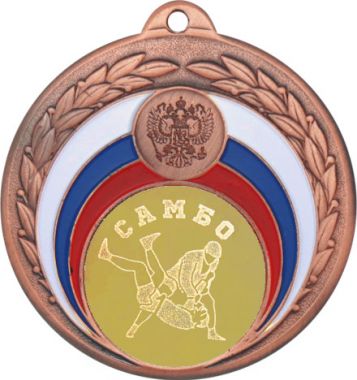 Медаль №584-196 (Самбо, диаметр 50 мм (Медаль цвет бронза плюс жетон для вклейки) Место для вставок: обратная сторона диаметр 45 мм)