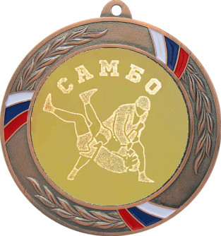 Медаль №584-1285 (Самбо, диаметр 70 мм (Медаль цвет бронза плюс жетон для вклейки) Место для вставок: обратная сторона диаметр 60 мм)