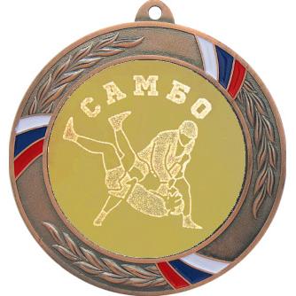 Медаль №584-1285 (Самбо, диаметр 70 мм (Медаль цвет бронза плюс жетон для вклейки) Место для вставок: обратная сторона диаметр 60 мм)