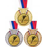 Комплект из трёх медалей MN207 (Конькобежный спорт, диаметр 80 мм (Три медали плюс три жетона VN584))