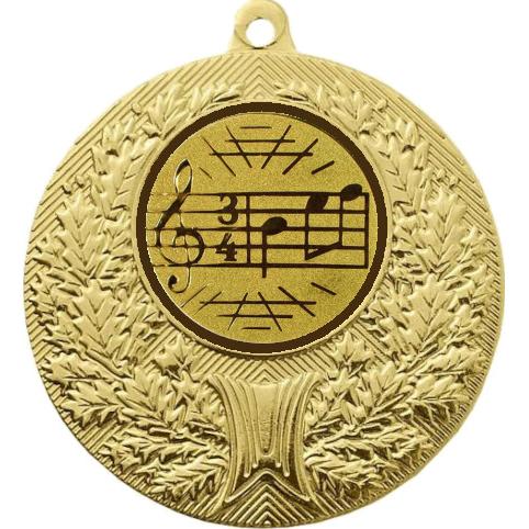 Медаль №586-192 (Музыка, диаметр 50 мм (Медаль цвет золото плюс жетон для вклейки) Место для вставок: обратная сторона диаметр 45 мм)