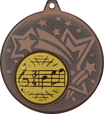 Медаль №586-1274 (Музыка, диаметр 45 мм (Медаль цвет бронза плюс жетон для вклейки) Место для вставок: обратная сторона диаметр 40 мм)