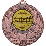 Медаль №586-192 (Музыка, диаметр 50 мм (Медаль цвет бронза плюс жетон для вклейки) Место для вставок: обратная сторона диаметр 45 мм)