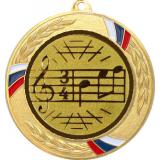 Медаль №586-1285 (Музыка, диаметр 70 мм (Медаль цвет золото плюс жетон для вклейки) Место для вставок: обратная сторона диаметр 60 мм)