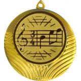 Медаль №586-8 (Музыка, диаметр 70 мм (Медаль цвет золото плюс жетон для вклейки) Место для вставок: обратная сторона диаметр 64 мм)