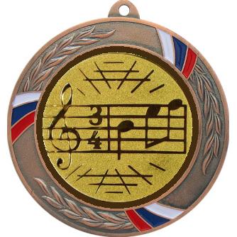 Медаль №586-1285 (Музыка, диаметр 70 мм (Медаль цвет бронза плюс жетон для вклейки) Место для вставок: обратная сторона диаметр 60 мм)