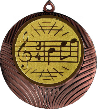 Медаль №586-8 (Музыка, диаметр 70 мм (Медаль цвет бронза плюс жетон для вклейки) Место для вставок: обратная сторона диаметр 64 мм)
