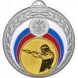 Медаль №587-196 (Стрельба, диаметр 50 мм (Медаль цвет серебро плюс жетон для вклейки) Место для вставок: обратная сторона диаметр 45 мм)