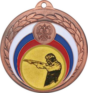 Медаль №587-196 (Стрельба, диаметр 50 мм (Медаль цвет бронза плюс жетон для вклейки) Место для вставок: обратная сторона диаметр 45 мм)