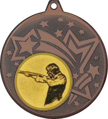 Медаль №587-1274 (Стрельба, диаметр 45 мм (Медаль цвет бронза плюс жетон для вклейки) Место для вставок: обратная сторона диаметр 40 мм)