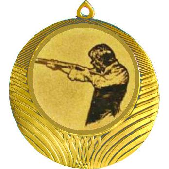 Медаль №587-8 (Пулевая стрельба, диаметр 70 мм (Медаль цвет золото плюс жетон для вклейки) Место для вставок: обратная сторона диаметр 64 мм)