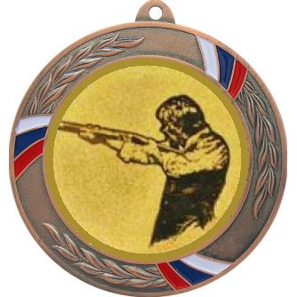 Медаль №587-1285 (Стрельба, диаметр 70 мм (Медаль цвет бронза плюс жетон для вклейки) Место для вставок: обратная сторона диаметр 60 мм)