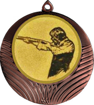 Медаль №587-1302 (Стрельба, диаметр 56 мм (Медаль цвет бронза плюс жетон для вклейки) Место для вставок: обратная сторона диаметр 50 мм)