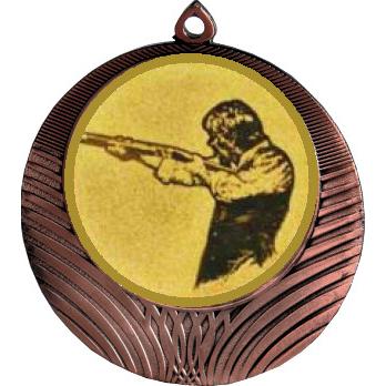 Медаль №587-8 (Пулевая стрельба, диаметр 70 мм (Медаль цвет бронза плюс жетон для вклейки) Место для вставок: обратная сторона диаметр 64 мм)
