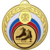 Медаль №588-196 (Фигурное катание, диаметр 50 мм (Медаль цвет золото плюс жетон для вклейки) Место для вставок: обратная сторона диаметр 45 мм)