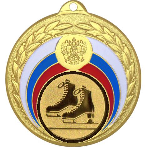 Медаль №588-196 (Фигурное катание, диаметр 50 мм (Медаль цвет золото плюс жетон для вклейки) Место для вставок: обратная сторона диаметр 45 мм)