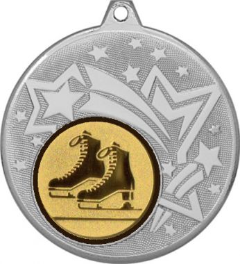 Медаль №588-1274 (Фигурное катание, диаметр 45 мм (Медаль цвет серебро плюс жетон для вклейки) Место для вставок: обратная сторона диаметр 40 мм)