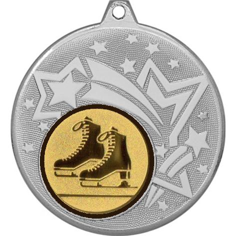 Медаль №588-1274 (Фигурное катание, диаметр 45 мм (Медаль цвет серебро плюс жетон для вклейки) Место для вставок: обратная сторона диаметр 40 мм)