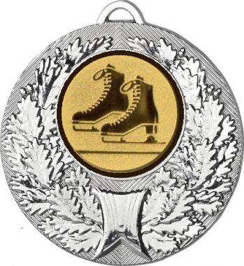 Медаль №588-192 (Фигурное катание, диаметр 50 мм (Медаль цвет серебро плюс жетон для вклейки) Место для вставок: обратная сторона диаметр 45 мм)