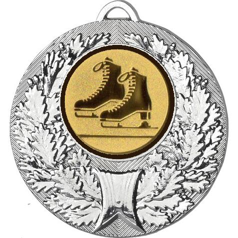 Медаль №588-192 (Фигурное катание, диаметр 50 мм (Медаль цвет серебро плюс жетон для вклейки) Место для вставок: обратная сторона диаметр 45 мм)