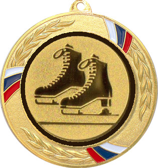 Медаль №588-1285 (Фигурное катание, диаметр 70 мм (Медаль цвет золото плюс жетон для вклейки) Место для вставок: обратная сторона диаметр 60 мм)