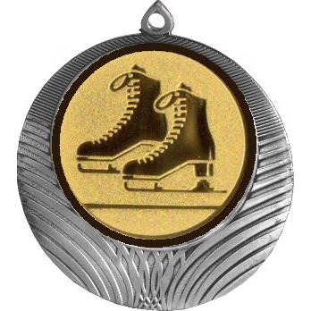 Медаль №588-8 (Фигурное катание, диаметр 70 мм (Медаль цвет серебро плюс жетон для вклейки) Место для вставок: обратная сторона диаметр 64 мм)