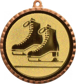 Медаль №588-1302 (Фигурное катание, диаметр 56 мм (Медаль цвет бронза плюс жетон для вклейки) Место для вставок: обратная сторона диаметр 50 мм)