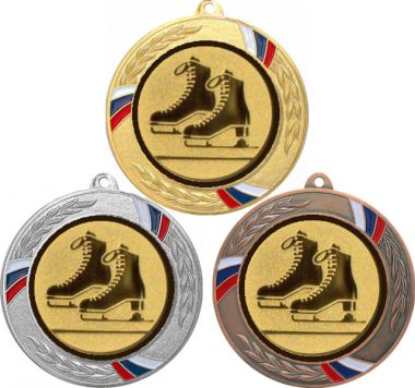 Комплект медалей №588-1285 (Фигурное катание, диаметр 70 мм (Три медали плюс три жетона для вклейки) Место для вставок: обратная сторона диаметр 60 мм)