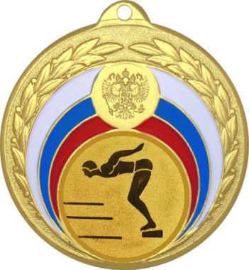 Медаль №59-196 (Прыжки в воду, диаметр 50 мм (Медаль цвет золото плюс жетон для вклейки) Место для вставок: обратная сторона диаметр 45 мм)