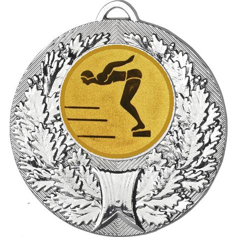 Медаль №59-192 (Плавание, диаметр 50 мм (Медаль цвет серебро плюс жетон для вклейки) Место для вставок: обратная сторона диаметр 45 мм)