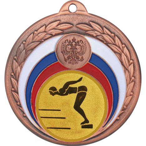 Медаль №59-196 (Плавание, диаметр 50 мм (Медаль цвет бронза плюс жетон для вклейки) Место для вставок: обратная сторона диаметр 45 мм)