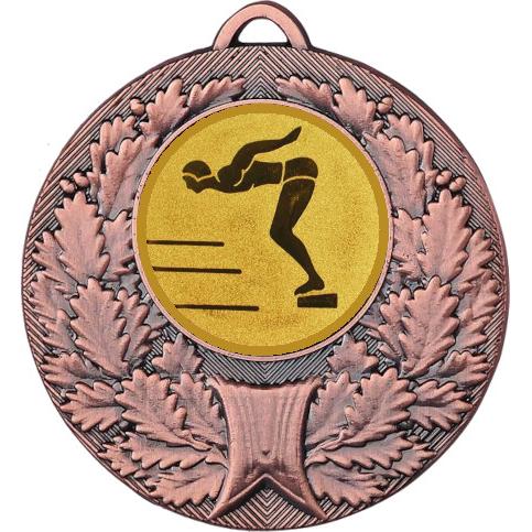Медаль №59-192 (Плавание, диаметр 50 мм (Медаль цвет бронза плюс жетон для вклейки) Место для вставок: обратная сторона диаметр 45 мм)