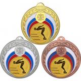 Комплект медалей №59-196 (Прыжки в воду, диаметр 50 мм (Три медали плюс три жетона для вклейки) Место для вставок: обратная сторона диаметр 45 мм)